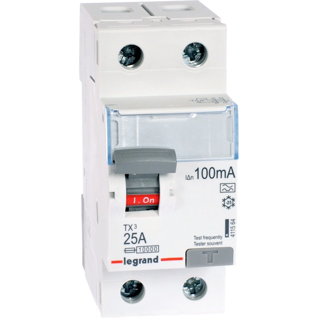 Disyuntor de corriente residual Legrand 2P 25A 0,1A tipo A P302 TX3 (411564)