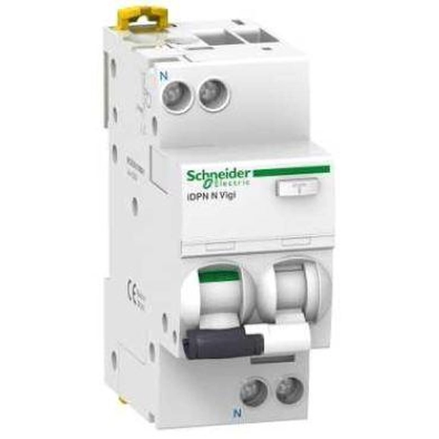Disyuntor de corriente residual Schneider con elemento de sobrecorriente 20A 30mA Tipo CA 1-polowy +N - A9D31620