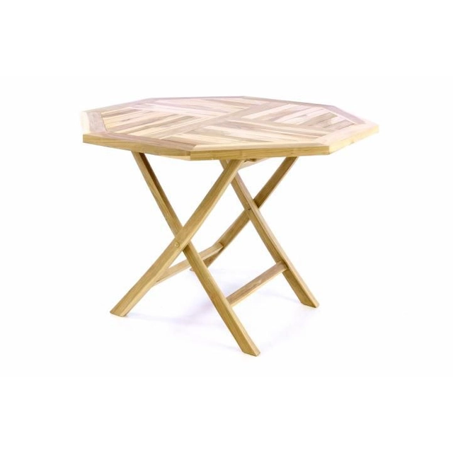 DIVERO folding table - teak wood - 100 cm