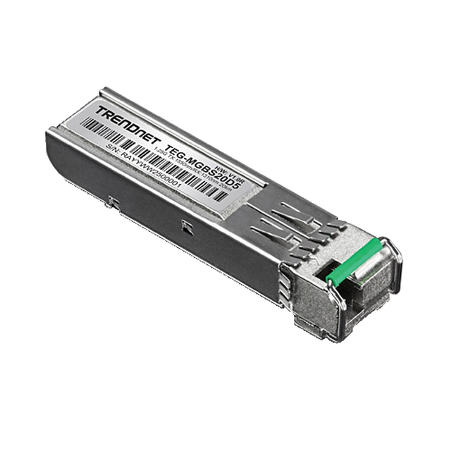 Dobbelt bølgelængde Single-Mode Simplex LC SFP-modul, 1.25G, RX:1310nm/TX:1550nm, 20Km - TRENDnet TEG-MGBS20D5