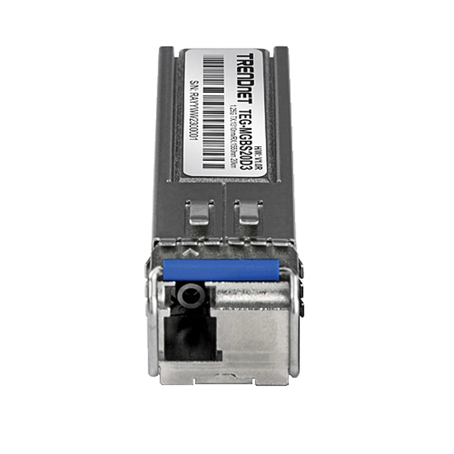 Dobbelt bølgelængde Single-Mode Simplex LC SFP-modul, 1.25G, TX:1310nm/RX:1550nm, 20Km - TRENDnet TEG-MGBS20D3