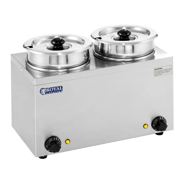 Dobbelt suppestation, bain marie hot pot