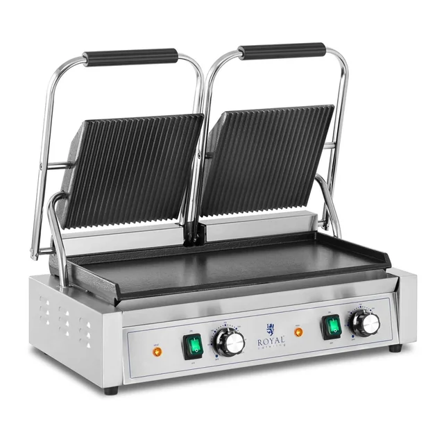 Dobbeltkontaktgrill, glat og rillet, 3600W | RCPKG-3600-M