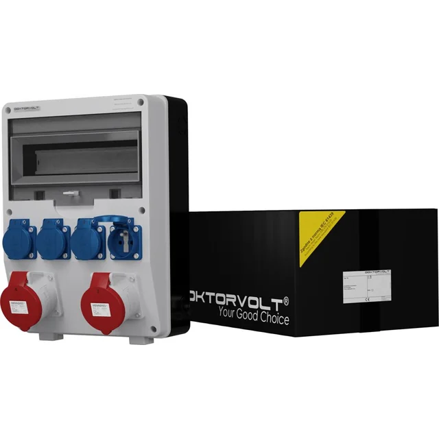 Doktorvolt TD celtniecības sadales iekārtas 2x32A 4x230V Mennekes Doktorvolt rozetes 2435