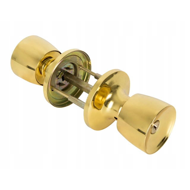 DOOR ROTARY KNOB WITH A GOLD LOCK SET OF KNOBS