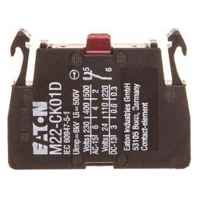 Допълнителен контакт на Eaton 1R монтаж на задния панел M22-CK01D (262510)