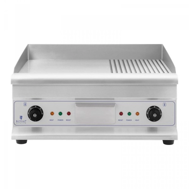 DOPPELTE GRILLPLATTE, GLATT UND GERIPPT 2X3200W ROYAL CATERING 10011175 RCG-60GB