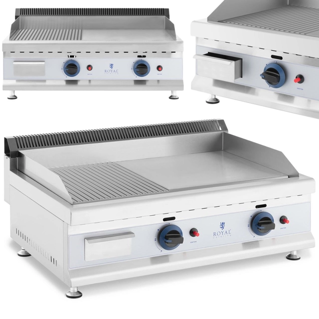 Doppelter glatter Gasgrill für Erdgas 0.02 bar 74.5 x 40 cm 2 x 3100 W