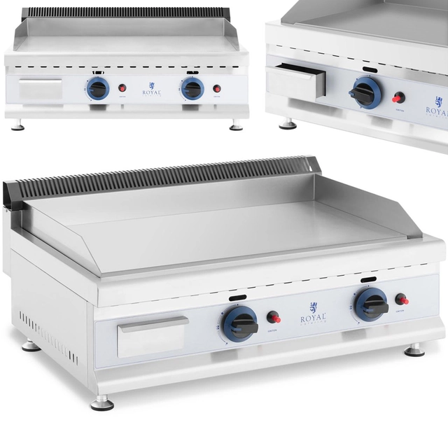 Doppelter, leichtgängig verstellbarer Gasgrill aus Edelstahl für Erdgas 2x 3.1 kW 0.02 Bar 74.5 x 40 cm