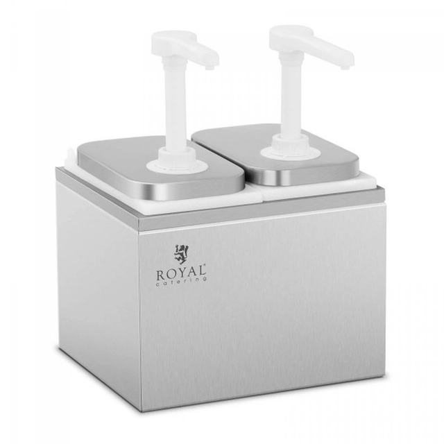 DOPPELTER SAUCE-SPENDER MIT PUMPE 2X2L ROYAL CATERING 10011449 RCDI-4L