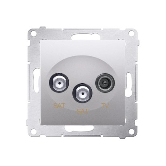 Doppia presa satellitare RTV-SAT-SAT, argento opaco Simon54