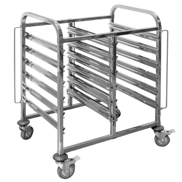 Double Catering Trolley for Transporting GN Containers 74x55x100cm