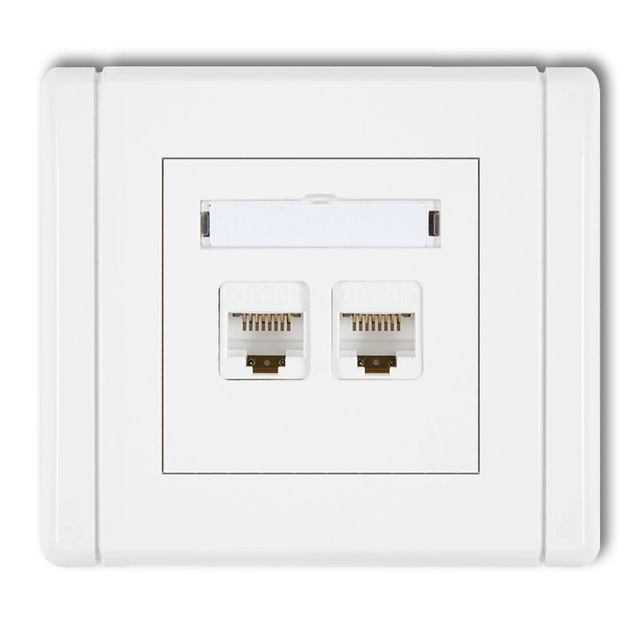 Double computer socket 2xRJ45, cat. 6, 8-pin white KARLIK FLEXI FGK-4
