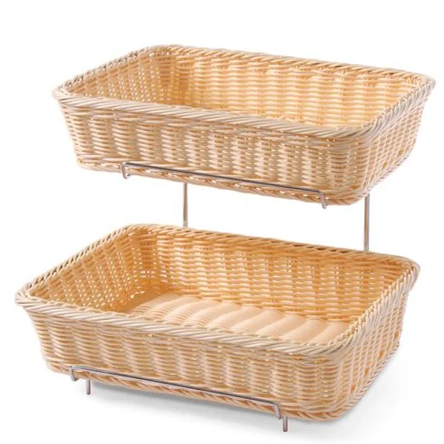 Double-decker bread baskets made of polyrattan with frame - Hendi 561201