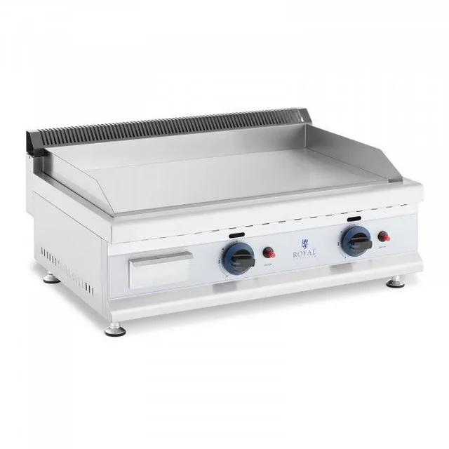 Double gas grill - 74,5 x 40 cm - smooth - 2 x 3100 W - natural gas - 0,02 bar ROYAL CATERING 10011917 RC-GGF750