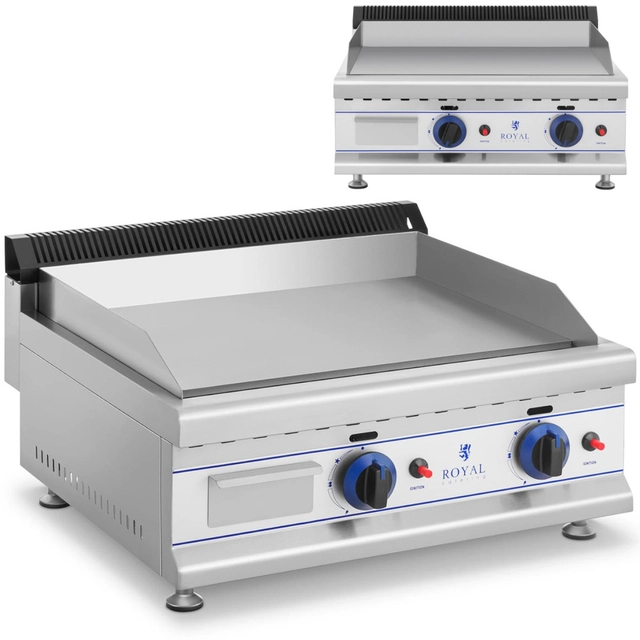 Double smooth gas grill for LPG / Propane-Butane gas 2 x 3000 W 30 mbar