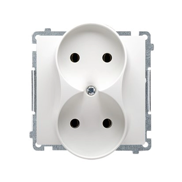 Double socket without grounding BMG2M.01/11 Basic white module