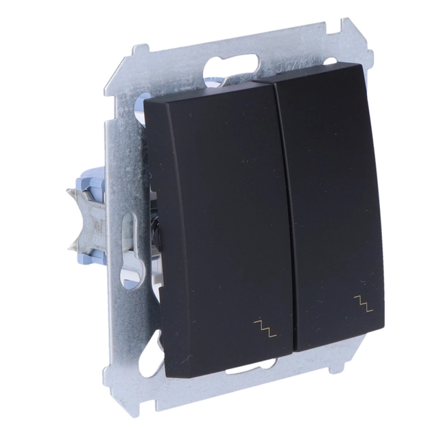 Double stair switch (module) 10AX, 250V~, screw terminals, matt black Simon54