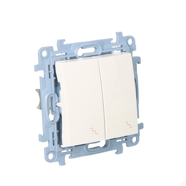 Double stair switch with LED backlight (module)10 AX,250 V~, screw terminals, white Simon10