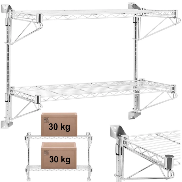 Double wall wire shelf for 60 kg 90 x 35 x 60 cm