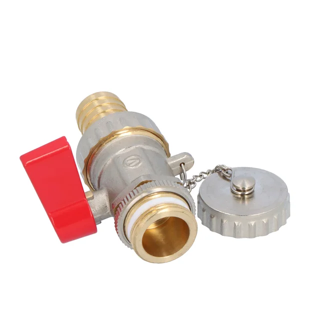 Drain ball valve with hose connector and cap nickel plated OMNI 3/4"