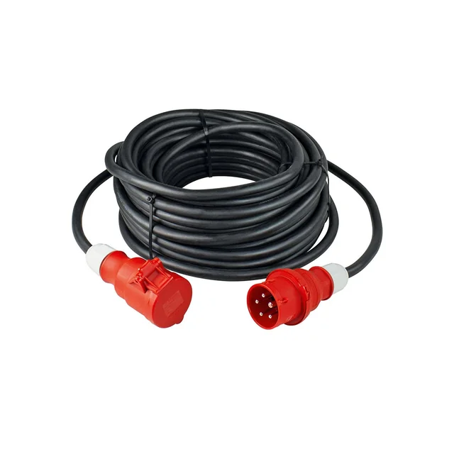 Driefasige verlenging 20m kabel 5G4 H07RN-F 32A Ca. 22kW IP44