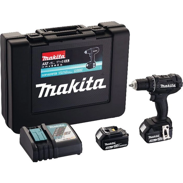 Дриль/шуруповерт Makita DDF482RFEB 18 V 2 x батарея 3 Ah