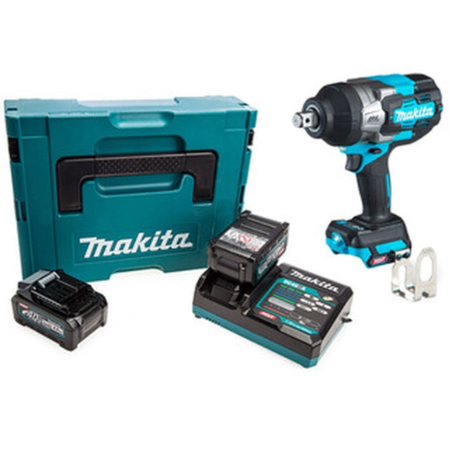 Driver de impacto sem fio Makita TW001GM201 40 V | 1800 Nm | 3/4 polegadas | Carbono sem escova | 2 x 4 Ah bateria + carregador | em MakPac