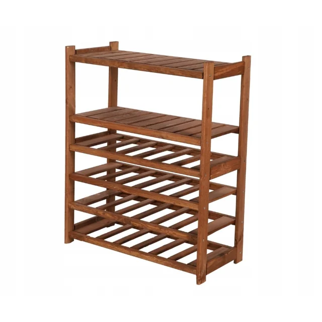 Дървен рафт за килер за вино LSR 6 shelves Br