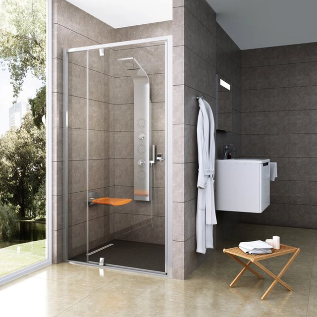 Drzwi prysznicowe na zawiasach Ravak Pivot, PDOP2-100, szkło błyszczące+przezroczyste