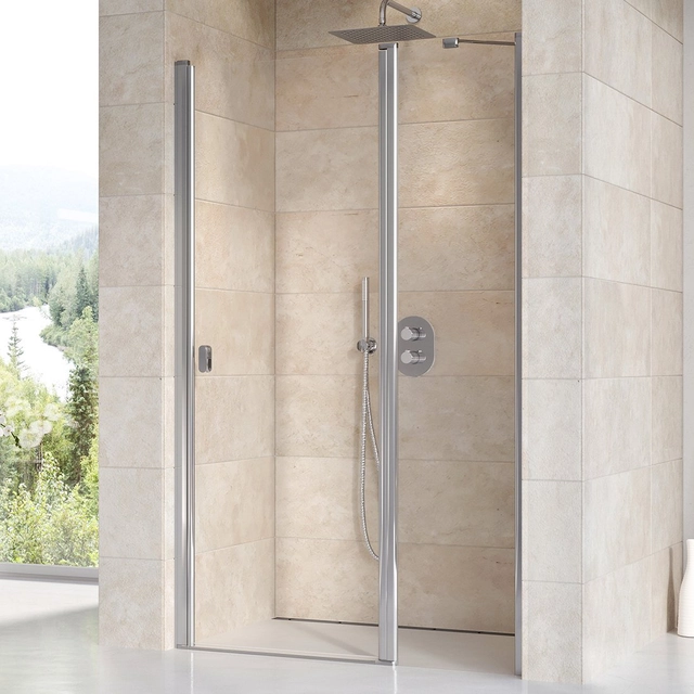 Drzwi prysznicowe uchylne Ravak Chrome, CSD2-120, szkło błyszczące+przezroczyste