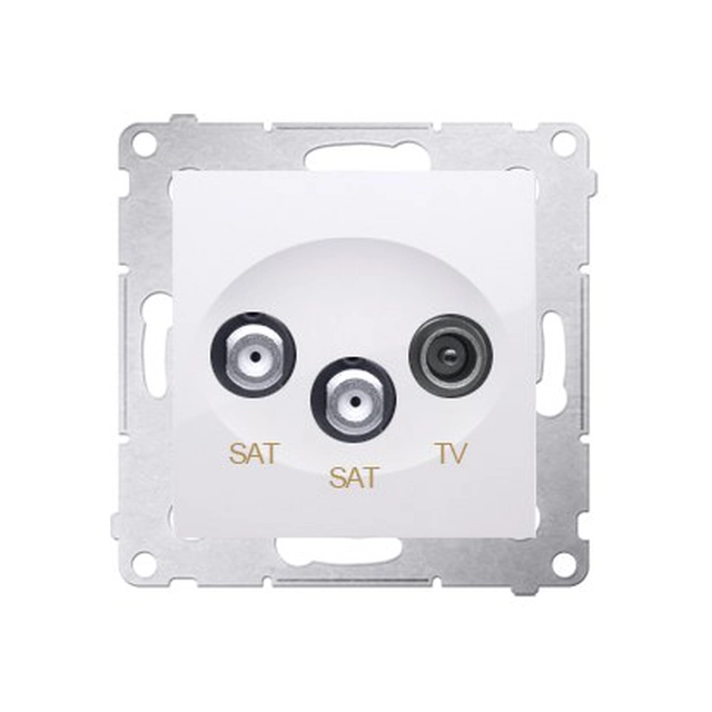 Dubbelt satellituttag RTV-SAT-SAT, vit Simon54