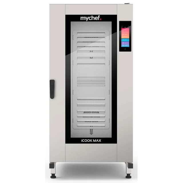 Dujinė kombinuota garų orkaitė | su vežimėliu | automatinė plovimo sistema | 20xGN2/1 | 40 kW | 230 V | Mychef iCook MAX 202G