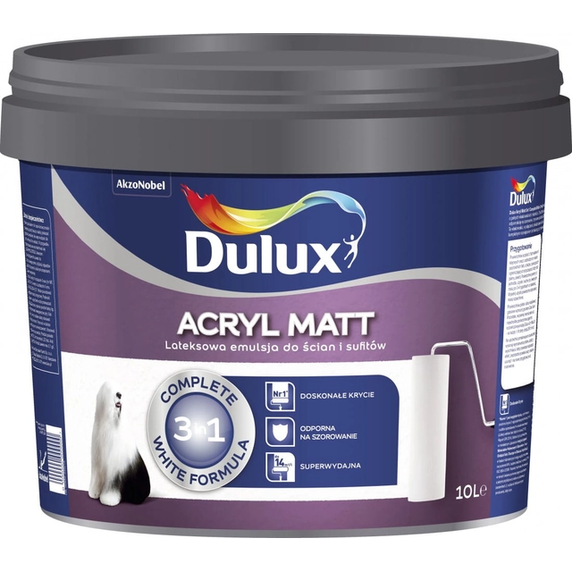 Dulux Acryl Matt emulsiniai dažai 10 l balti