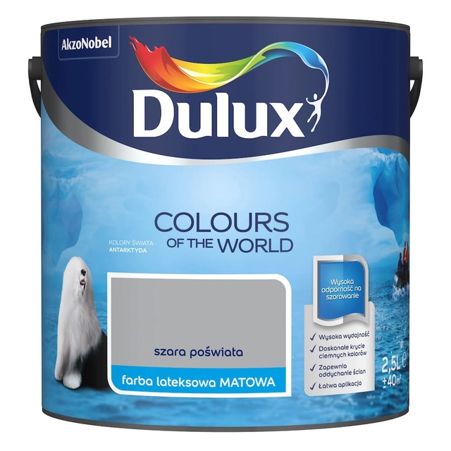 „Dulux Colors of the World“ latekso dažai pilkas švytėjimas 2.5L