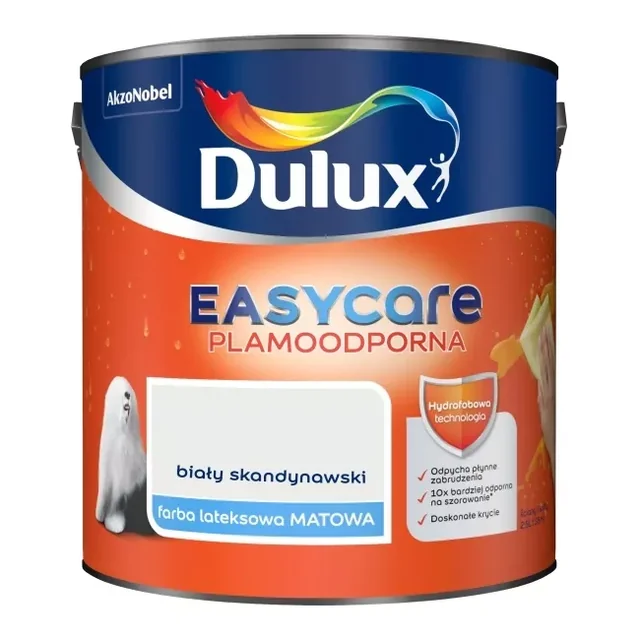 Dulux EasyCare balta skandināvu krāsa 5L