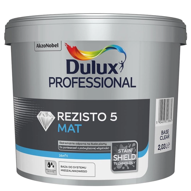 Dulux Professional REZISTO 5 MAT baza prozirna 2,03l