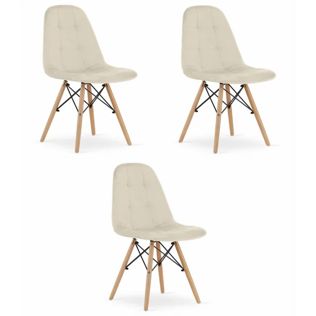 DUMO chair - beige velvet x 3