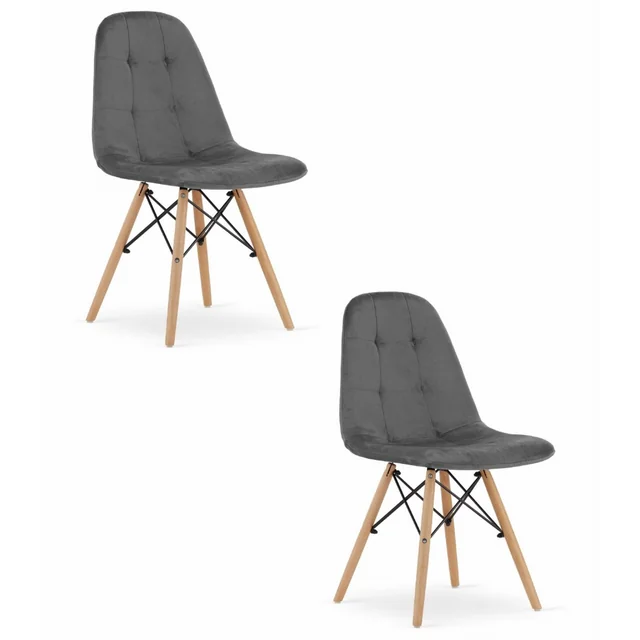 DUMO chair - dark gray velvet x 2