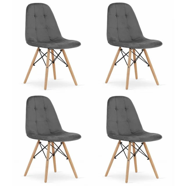 DUMO chair - dark gray velvet x 4