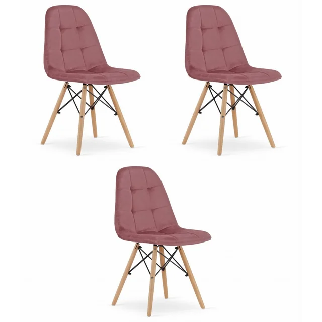 DUMO chair - dark pink velvet x 3