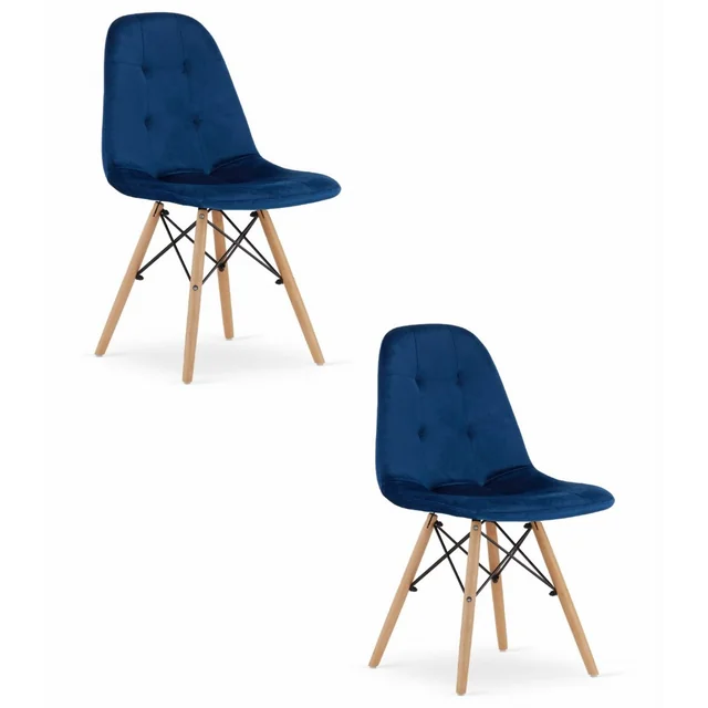 DUMO stoel - marineblauw fluweel x 2