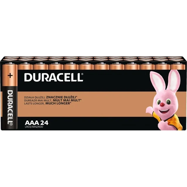 Duracell Basic Baterijos AAA/LR3 Lizdinė plokštelė 24 vnt