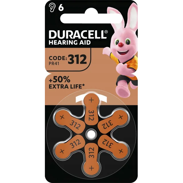 Duracell Duracell akkumulátor Hörgeräte EasyTab 312 (PR41) NEU 6St.