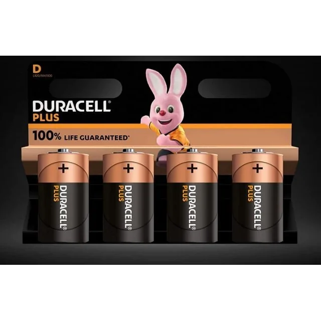 Duracell Duracell Plus D, akku (4 kappaletta, D)