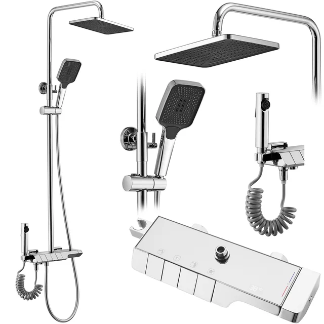 Duschset mit REA ROB Chrom-Thermostat