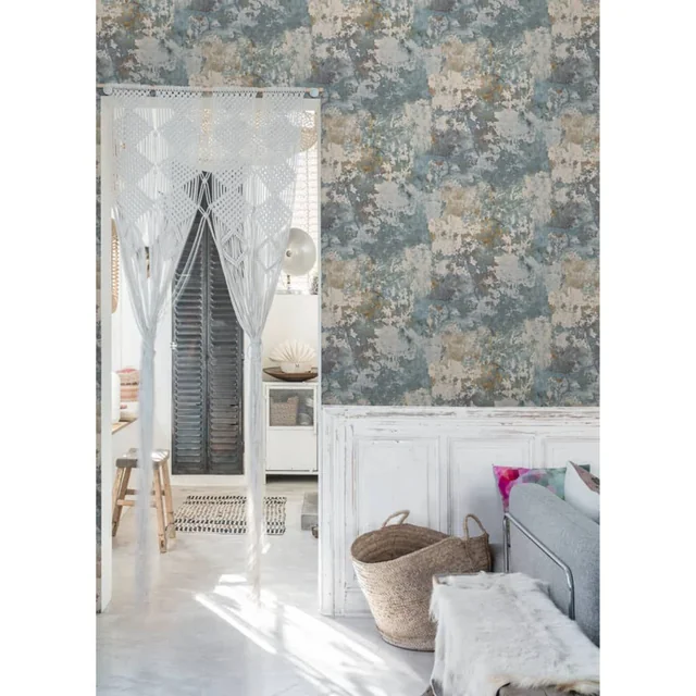 DUTCH WALLCOVERINGS Behang met een betonmotief, grijs en groen