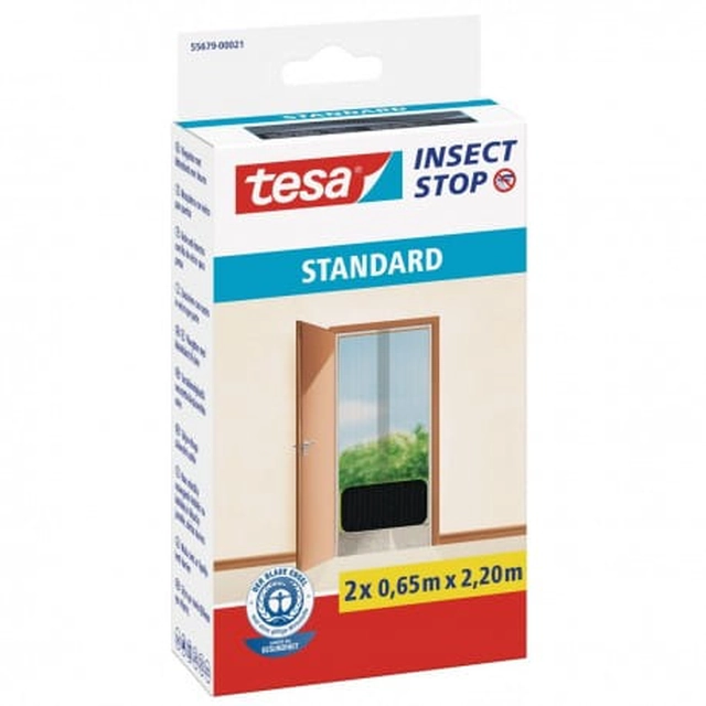Dveřní moskytiéra Tesa Insect Stop Standard, 2x65x220 cm, antracit