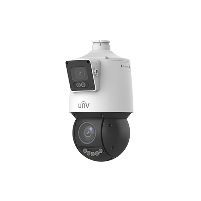 Dviejų objektyvų IP stebėjimo kamera, PTZ, 4MP, IR 100m&WL30m, Garsas, Signalizacija, PoE, IP66 - UNV IPC94144SFW-X25-F40C