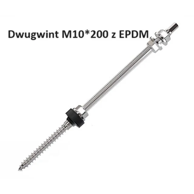 Dvigubas sriegis M10*200 pagamintas iš EPDM